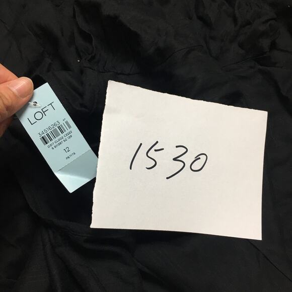 NWT Loft Tiered Flared Dress Short Sleeve Puff sleeve Size 12P - Picture 8 of 8